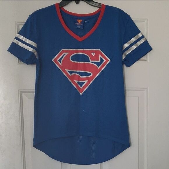 DC Comics Superman Mesh Red and‎ Blue T-Shirt - Picture 1 of 6